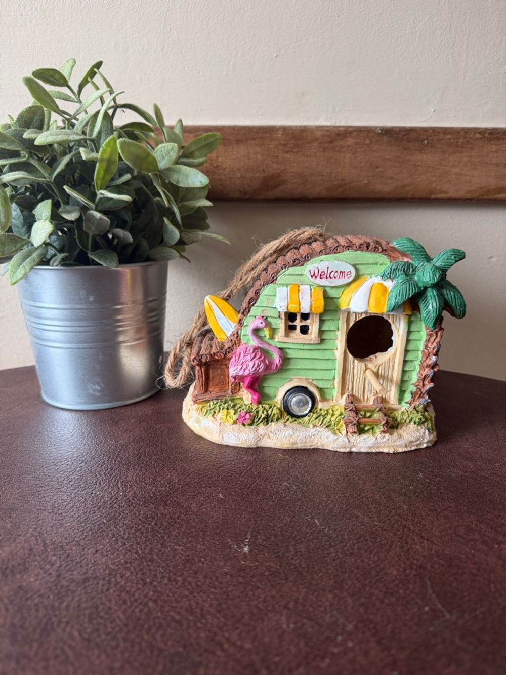 Hobby Lobby Green & Yellow Tropical Caravan Bird house